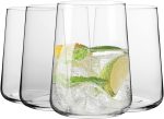 Glasses for Water, Juices and Other Drinks | Elegant Design | Set of 4 | Capacity 16.6 fl oz |  Collection | Ideal for Home, Restaurant, Parties | Dishwasher Safe