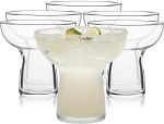 Stemless Margarita Glasses Set of 6, Modern Margarita Glasses, Lightweight, Unique Bar Glasses, Lead-Free Margarita Set, 10.25 ounces