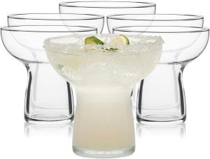 Stemless Margarita Glasses Set of 6, Modern Margarita Glasses, Lightweight, Unique Bar Glasses, Lead-Free Margarita Set, 10.25 ounces