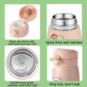 9 oz Mini Water Bottle Small Stainless Steel Thermoses - Insulated Vacuum, Leak Proof, Keeps Drinks Hot/Cold - Ideal for Coffee, beverage, Water - Green