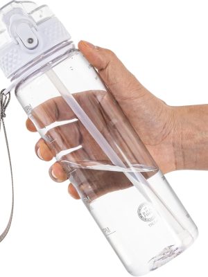 17oz Kids Water Bottle for School - Motivational With Silicone Straw, Leak-Proof Tritan BPA-Free, Reusable for Girls Boys, Clear